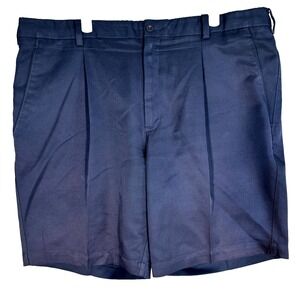 Nike Golf Mens Chino Shorts 40 Navy Dri-Fit Flat Front Pleated Performance M2072